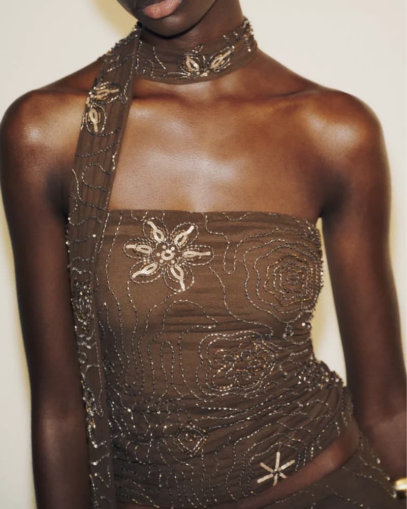 Zara Beaded Scarf Top - Image 1