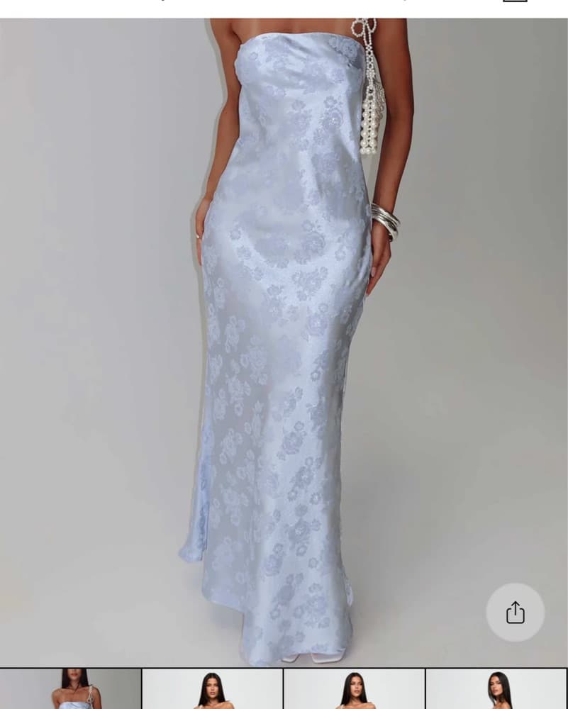 blue silk dress - Image 3