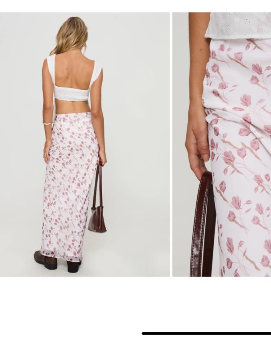 Light Pink Floral Skirt - Image 2