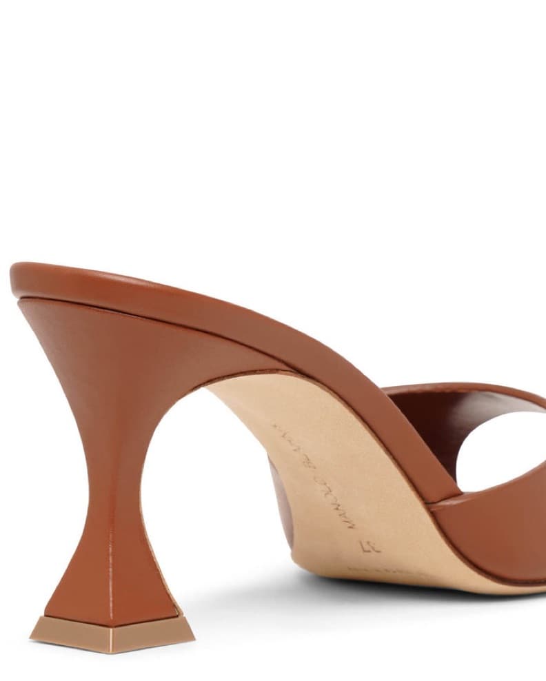 Manolo Blahnik Brown Leather Mules - Image 4