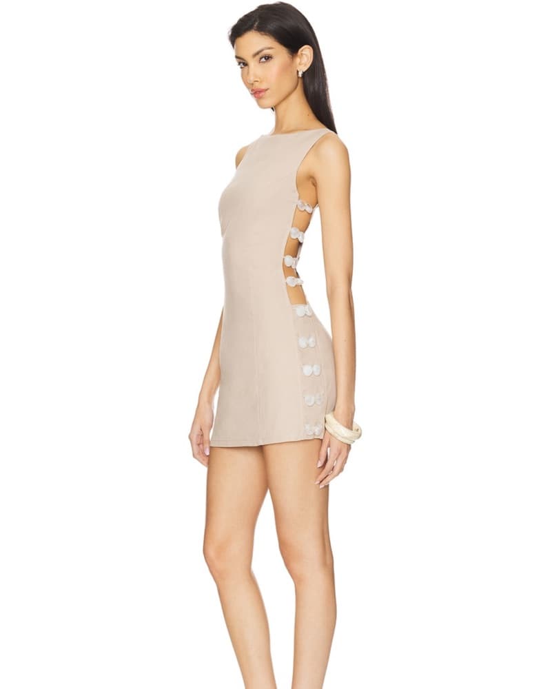 ALL THE WAYS Selena Mini Dress in Toast - Image 1
