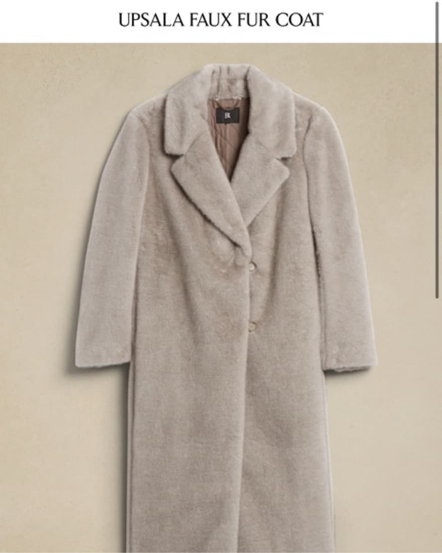 Grey faux fur coat - Image 1