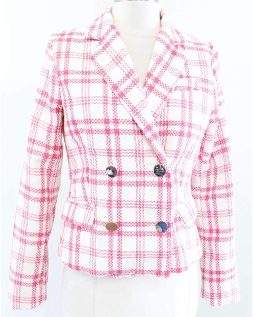 Pink Gingham Formal Blazer - Image 1