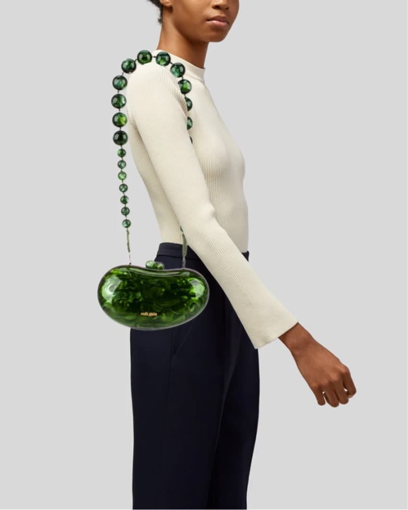 Cult Gaia Green Marble Print Clutch - Image 4