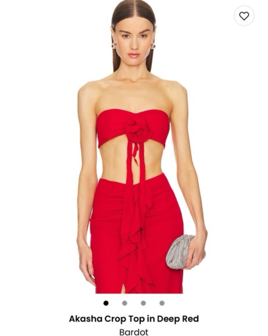 Akasha Stunning Red Midi Skirt and Crop Top Set - Image 1