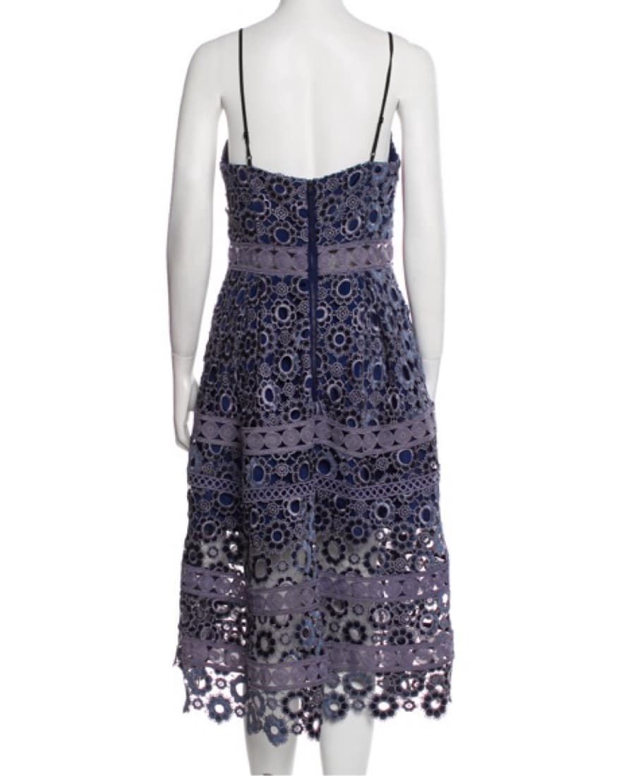 Self Portrait Lace Purple Midi Dress - Image 4
