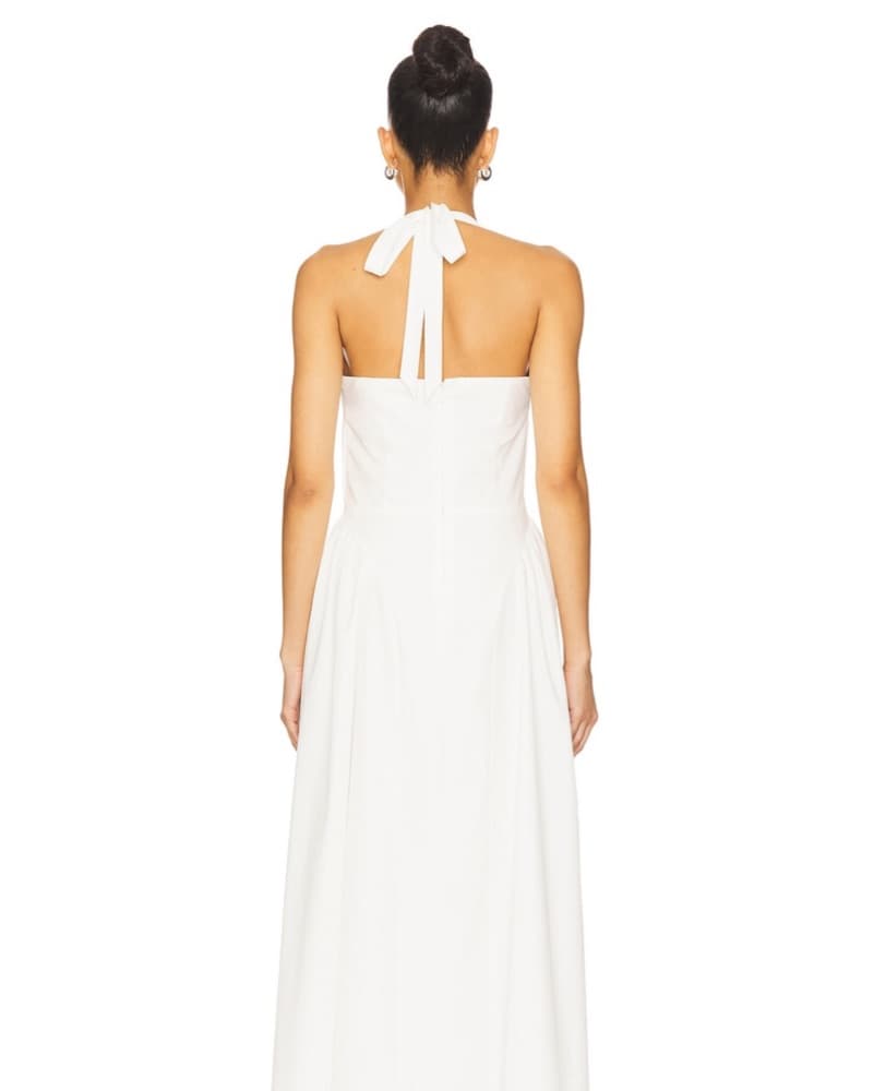 Elegant White Halter Maxi Dress - Image 2