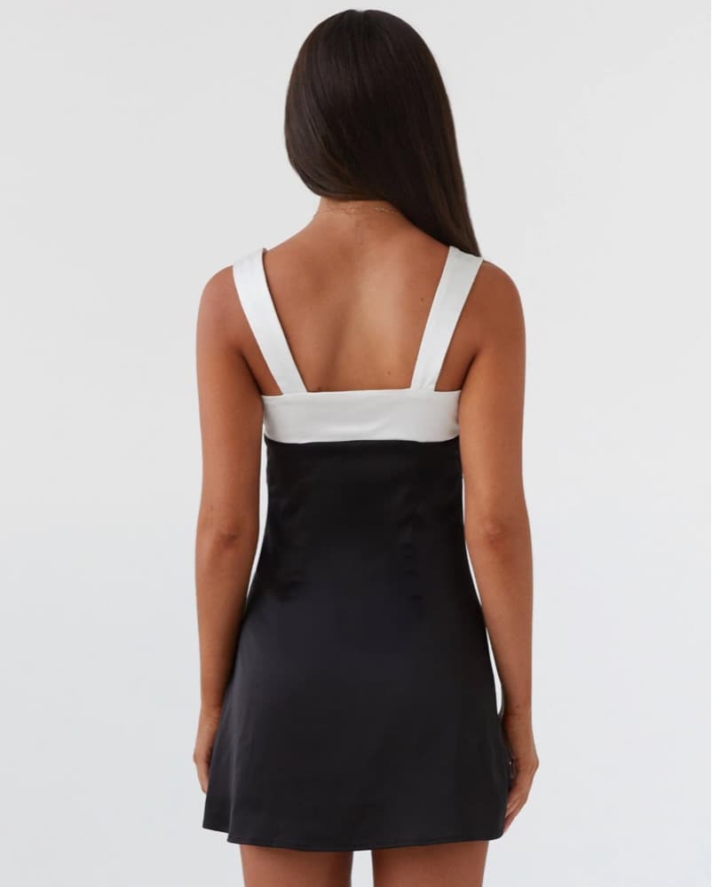 Peppermayo Odette Satin Mini Dress Onyx  - Image 3