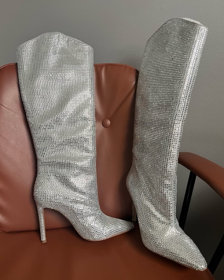 Steve Madden Rhinestone Knee High Boots - Image 1