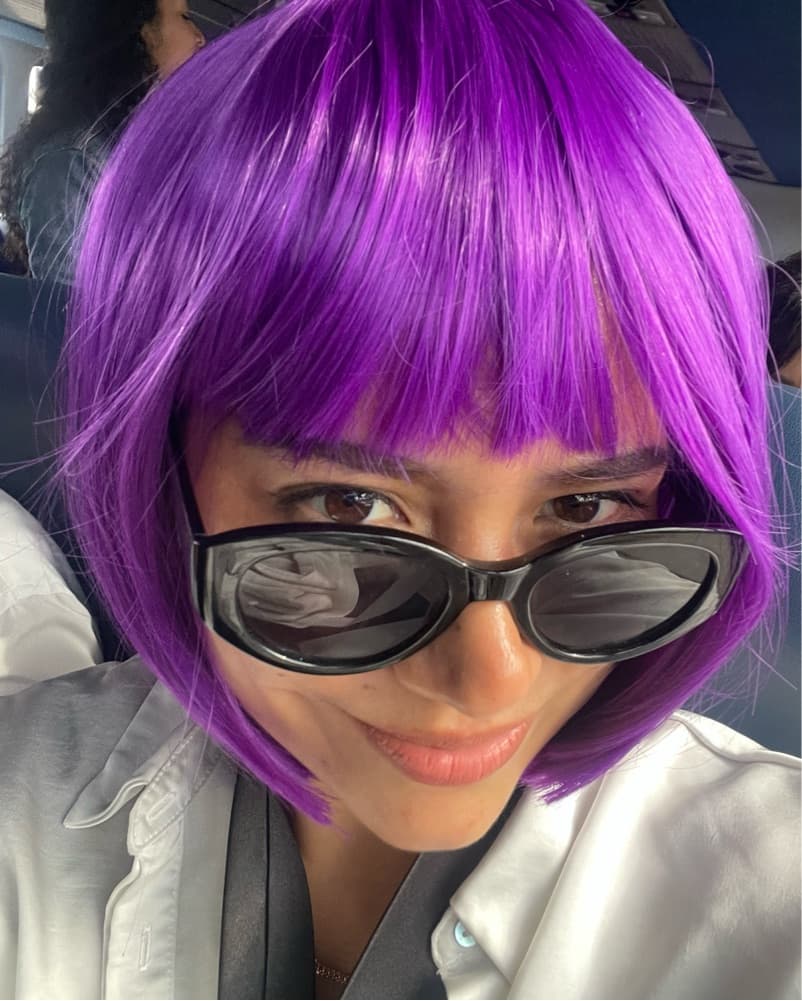Shakira Purple Wig Costume For Halloween - Image 1