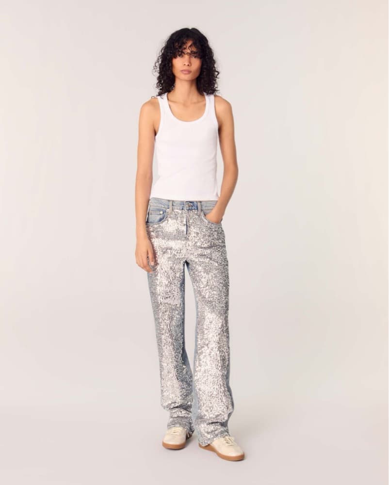 Maje Sequin Front Jeans - Image 4
