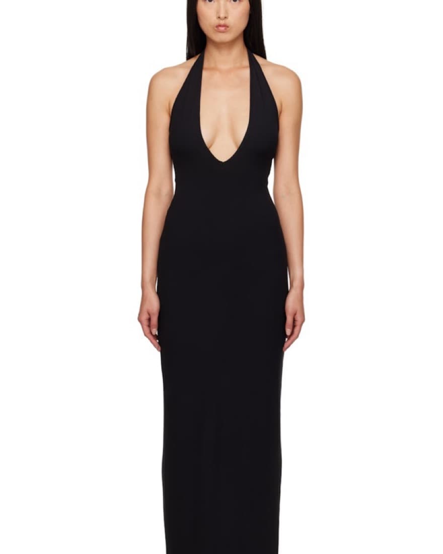 SKIMS Black Soft Lounge Halter Dress - Image 1