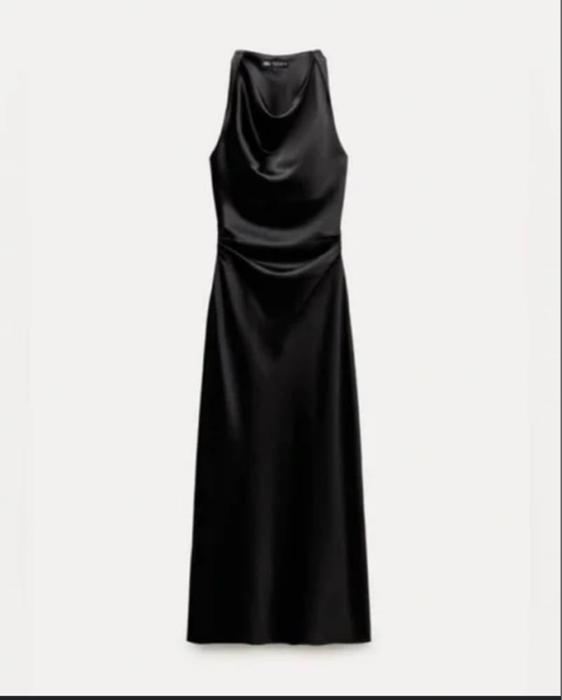 Hight Neck Satin Dress - Image 1