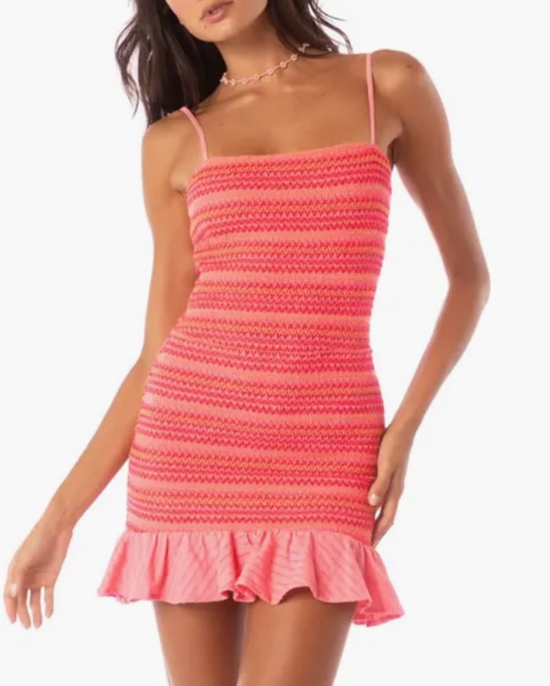 Maaji Smocked Cotton Mini-dress - Image 1