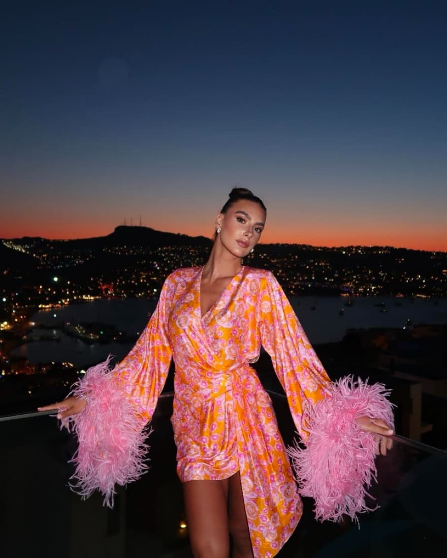 Colorful Feather Dress - Image 2