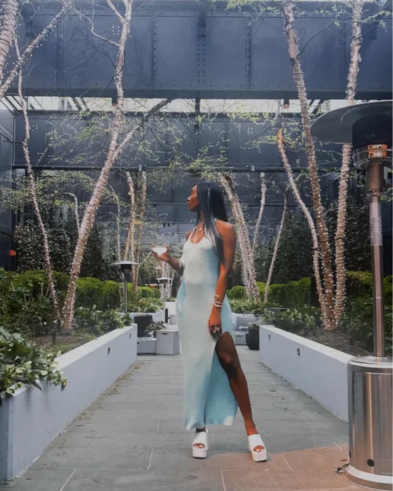 Forever 21 Metallic Knit Maxi Dress - Image 1
