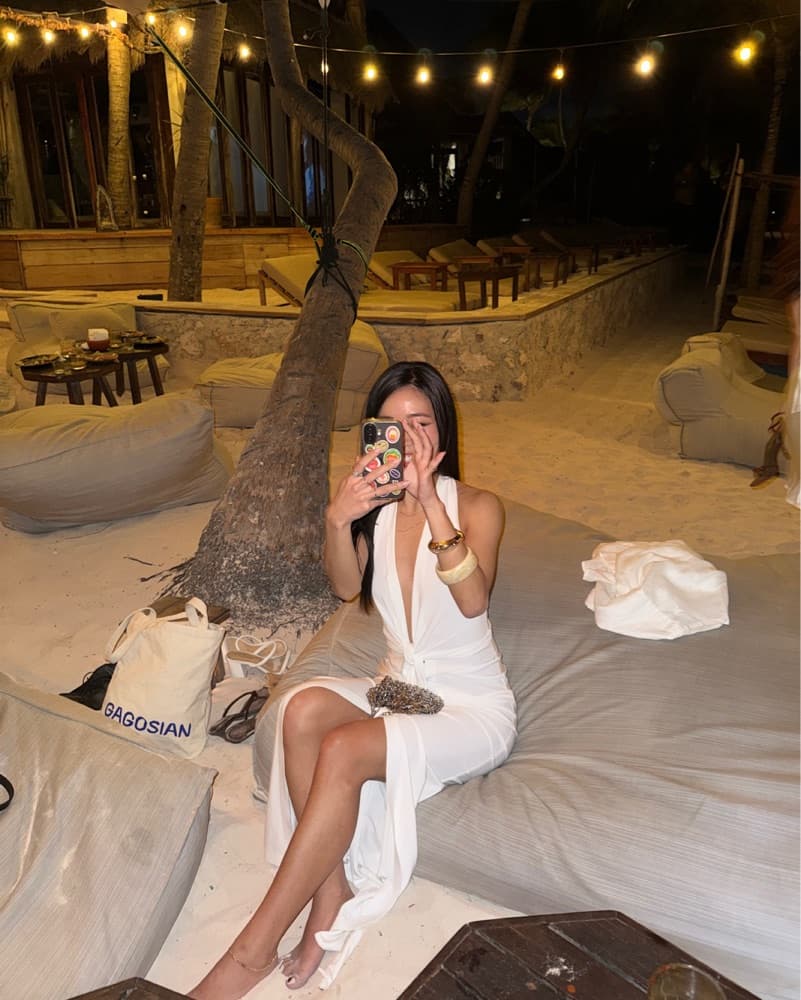 White Norma Kamali Tie Front Halter Dres - Image 3