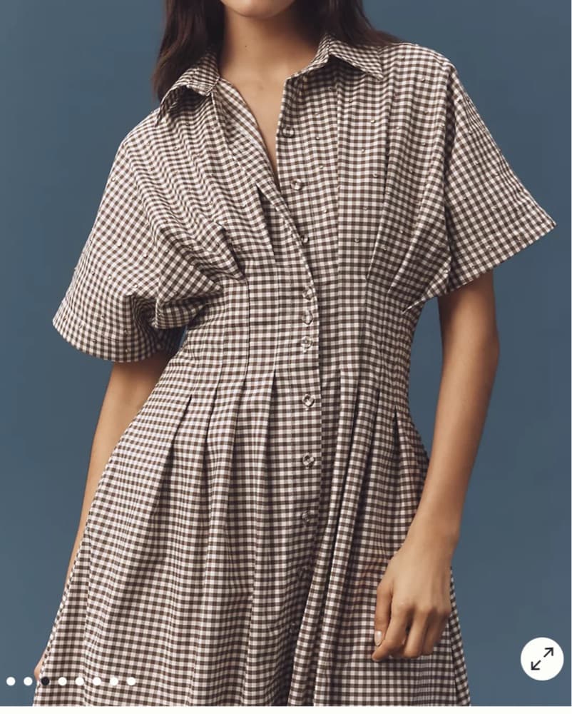 Gingham Brown Maxi Dress - Image 1