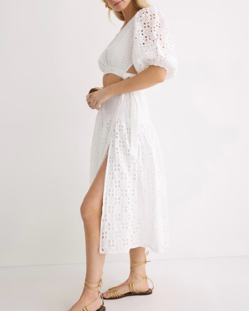 Elegant White Lace Midi Dress - Image 4