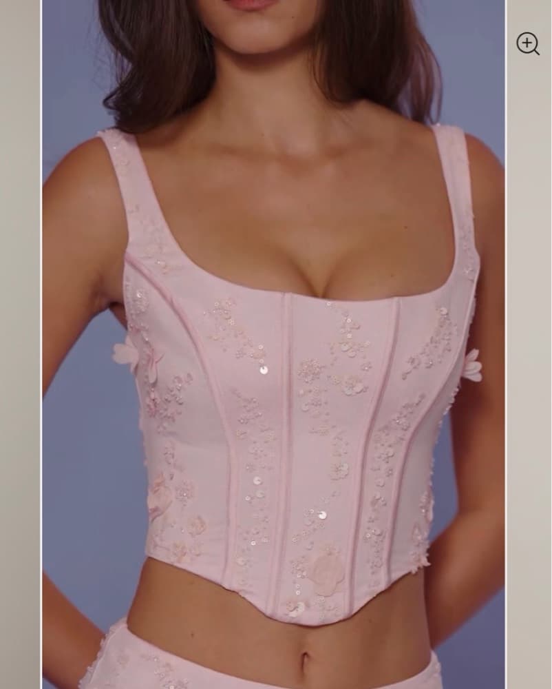Embellished Lace-Up Corset & Skirt - Image 1