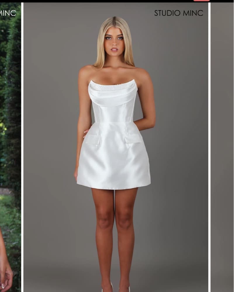 Studio Minc Mini Satin Bridal Dress  - Image 1