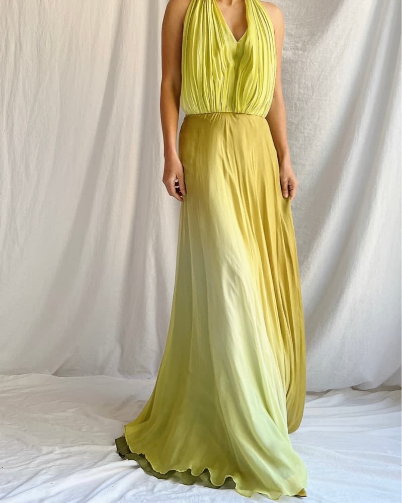 Ombré Chartreuse Dress - Image 4