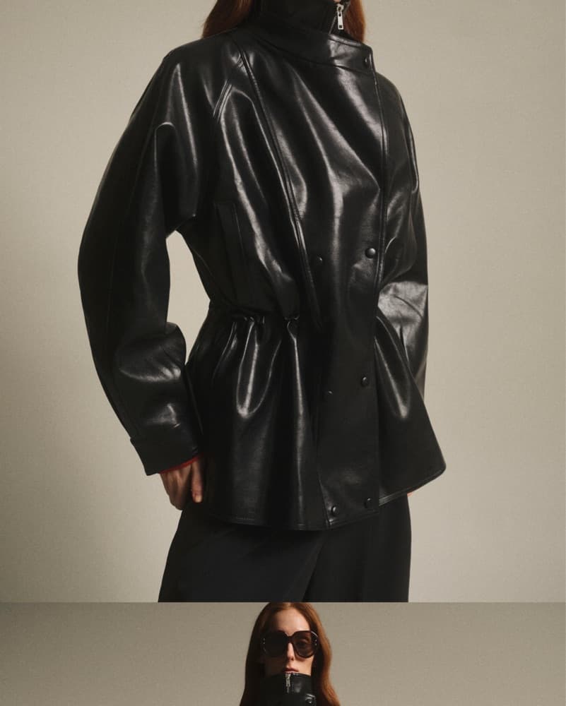 Source Unknown Veda High Collar Leather  - Image 2