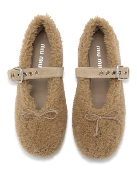 Miu Miu Shearling Ballet Slipper - Image 2