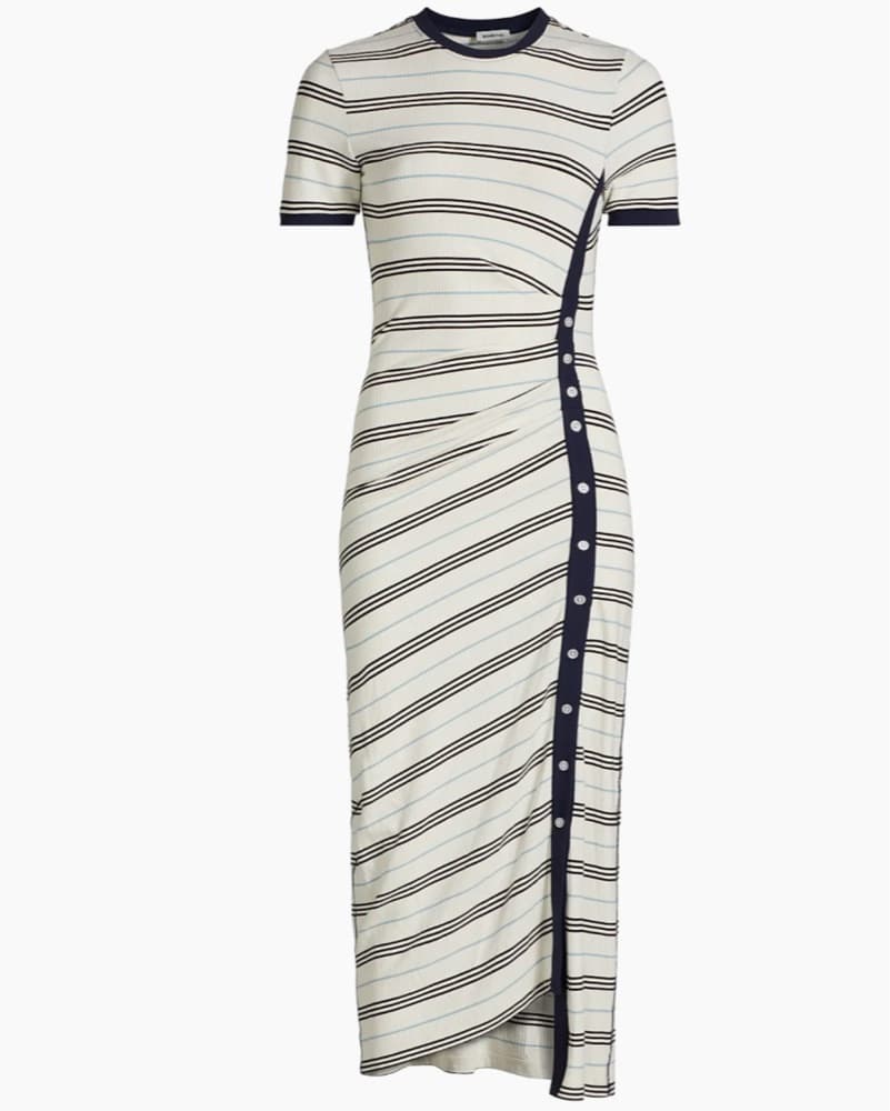 SIMKHAI Shanna Striped Midi Dress  - Image 1