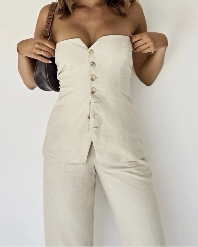 Meshki Tan Strapless summer Top - Image 2