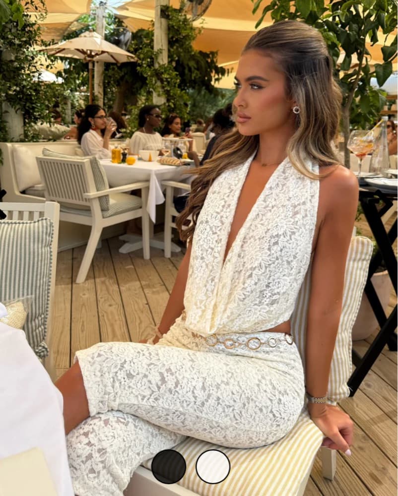 White Lace Capri Set  - Image 2