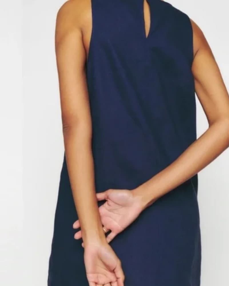 Reformation Navy Linen Dress - Image 4