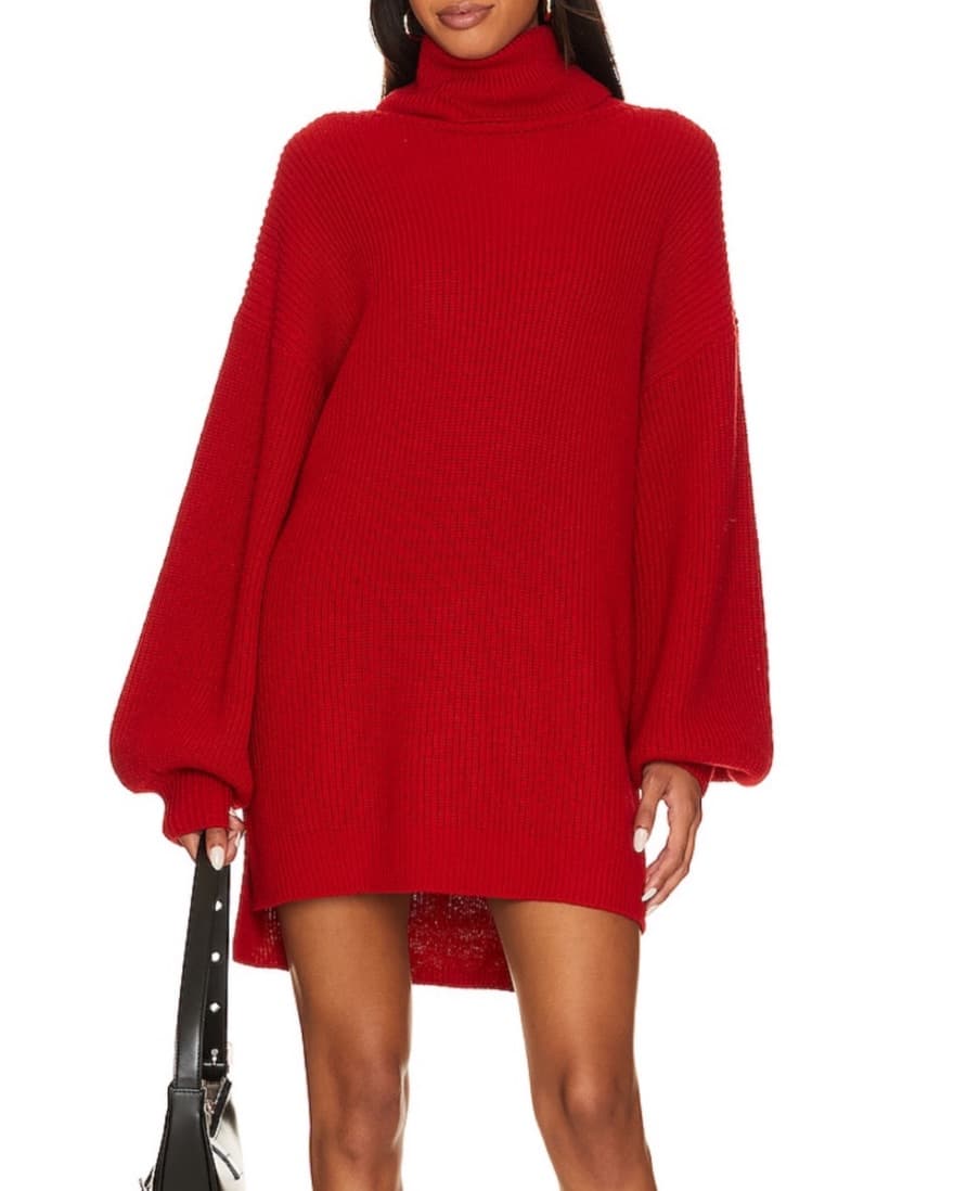 Red Show Me Your Mumu Sweater Dress - Image 1