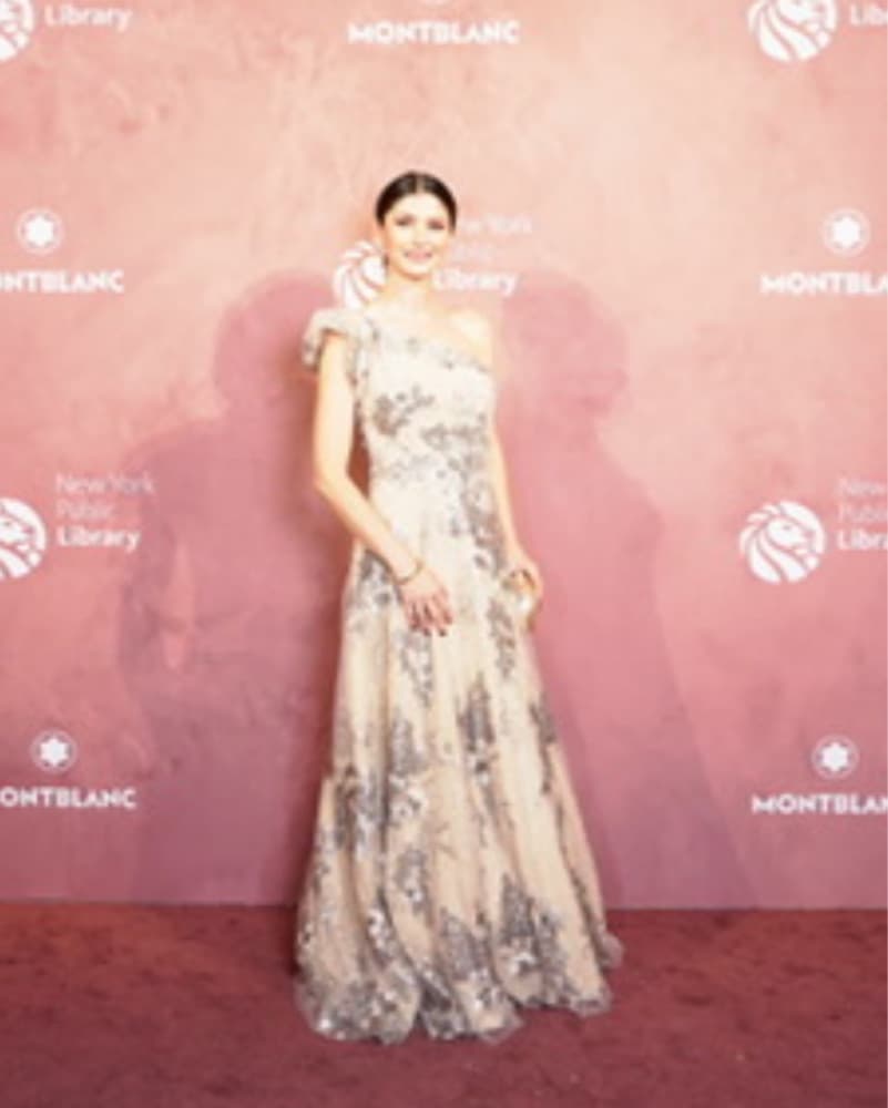 Cream and Silver Sparkled Gown - Image 3