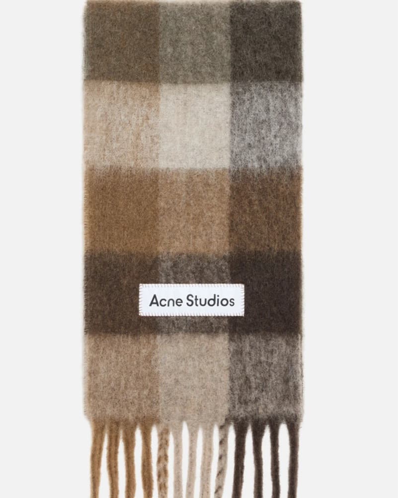 Acne Studios Check Fringe Scarf - Image 1