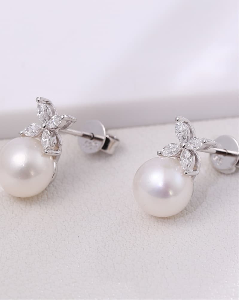 Diamond and Pearl Studs - Image 2