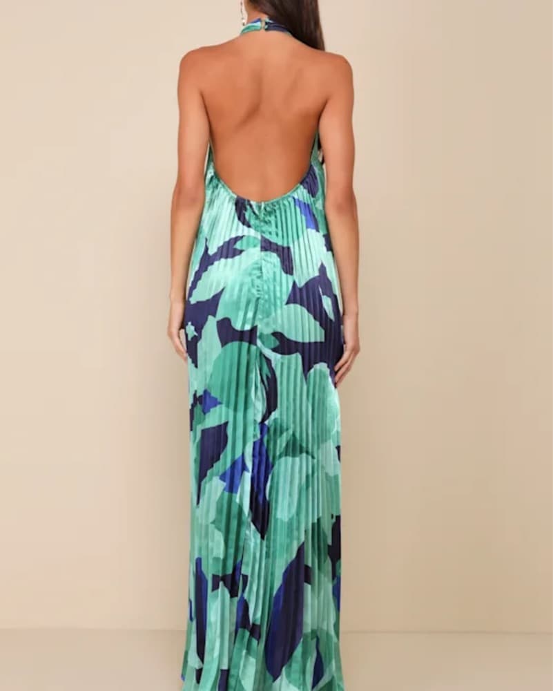 Vibrant Pleated Maxi Dress - Image 3