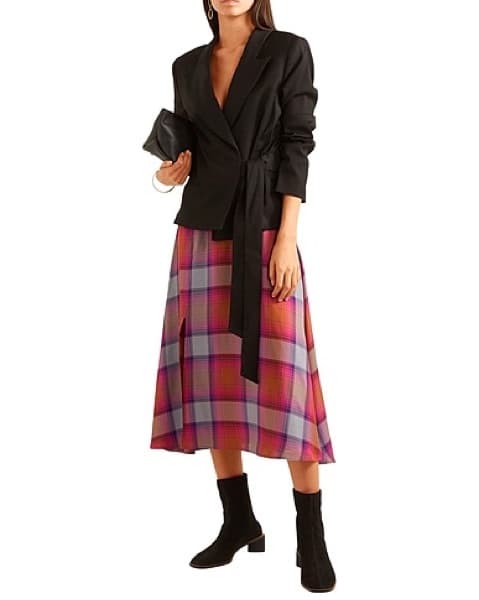 $800 ARIAS designer Plaid Circle Skirt - Image 4