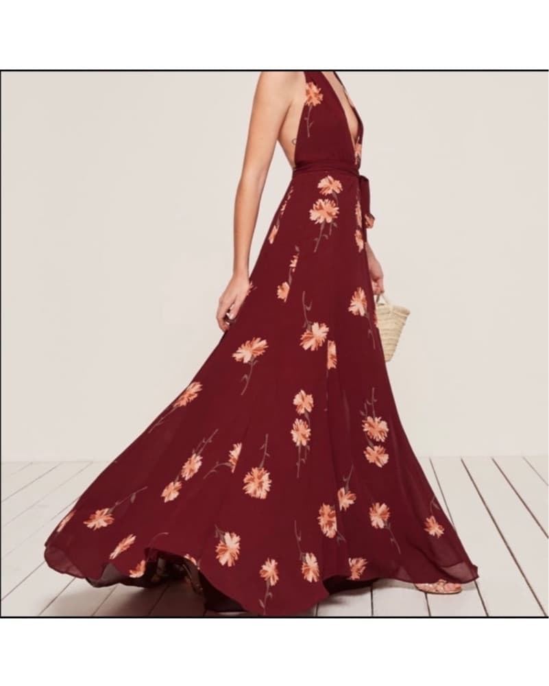 Reformation Floral Wrap Maxi Dress - Image 1