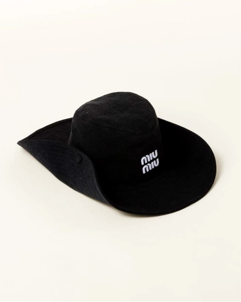 Miu Miu Black Drill Cowboy Hat - Image 2