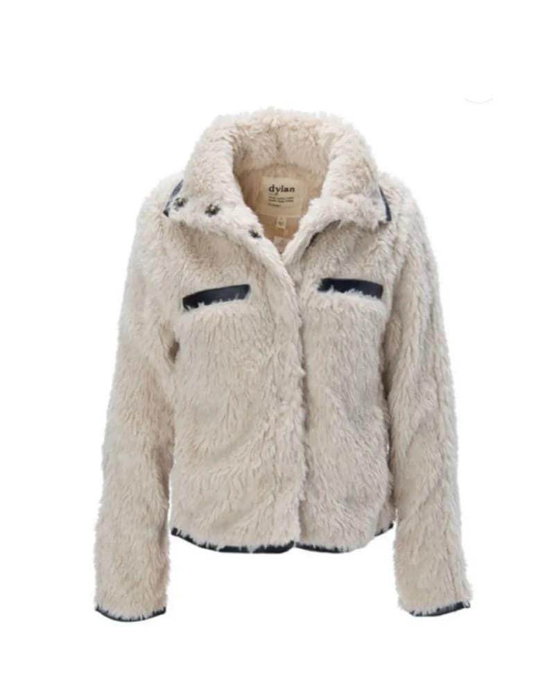 Teddy Sherpa Faux Fur Leather Trim - Image 1
