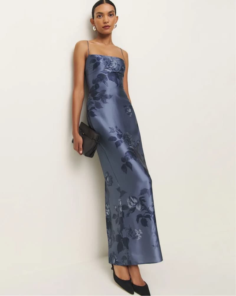 Reformation Blue Frankie Silk Dress - Image 1