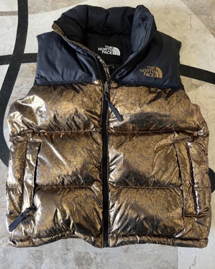 North Face Gold Puffer Vest  - Image 4