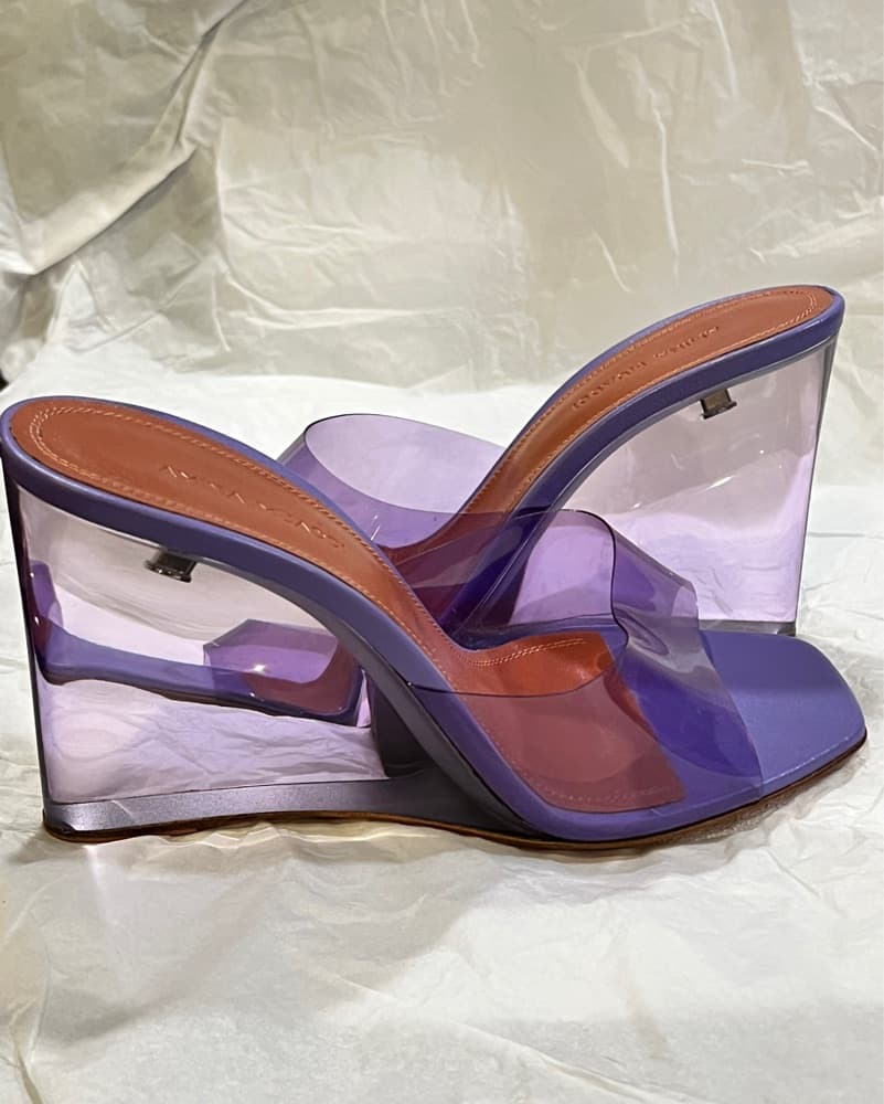 AMINA MUADDI Lavender Mule Heels - Image 3