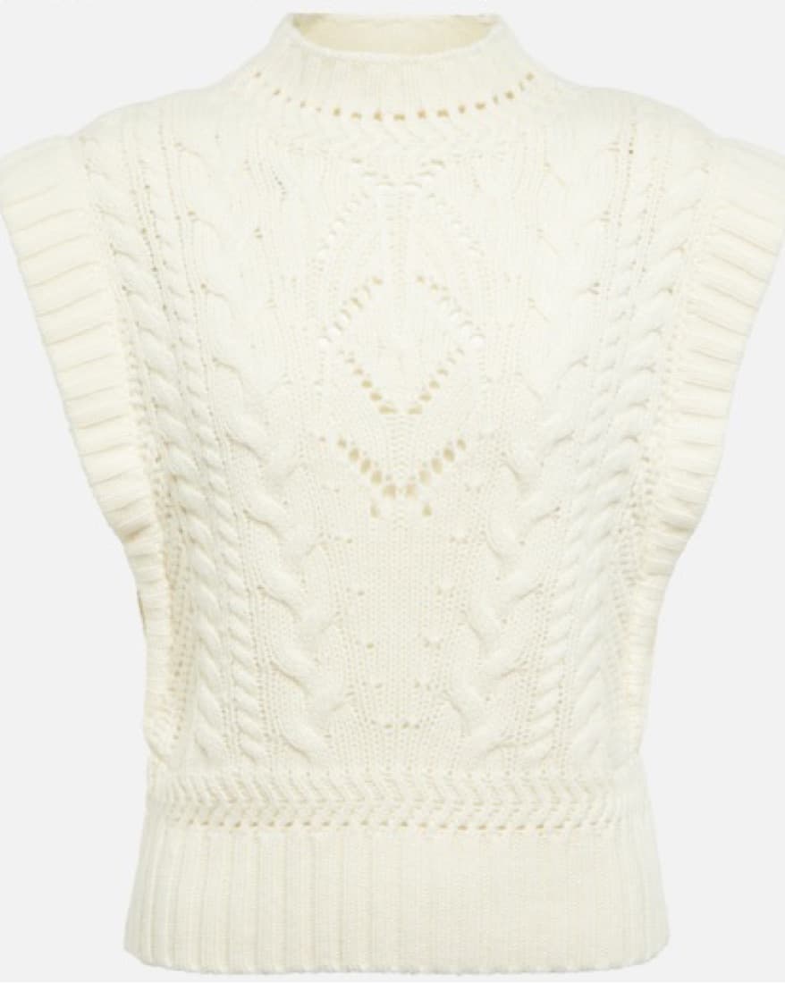 VERONICA BEARD Cable-Knit Wool Vest - Image 2