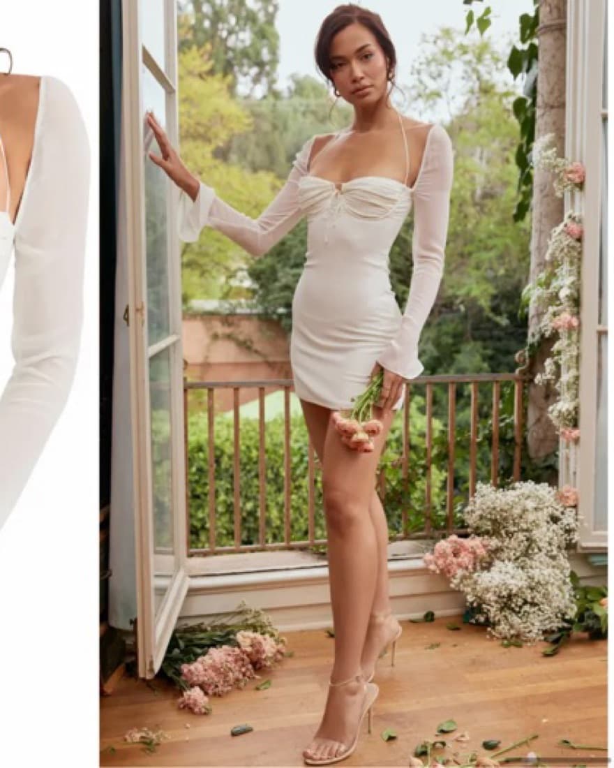 White Halter House of CB Mini Dress - Image 1