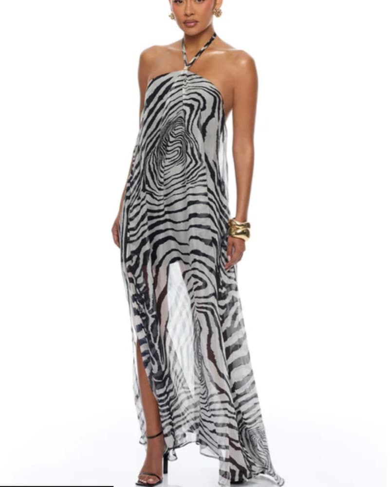 Fashion Nova Katherine Zebra Chiffon - Image 1