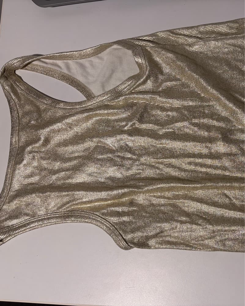 Zara Shimmering Gold Metallic Tank - Image 3