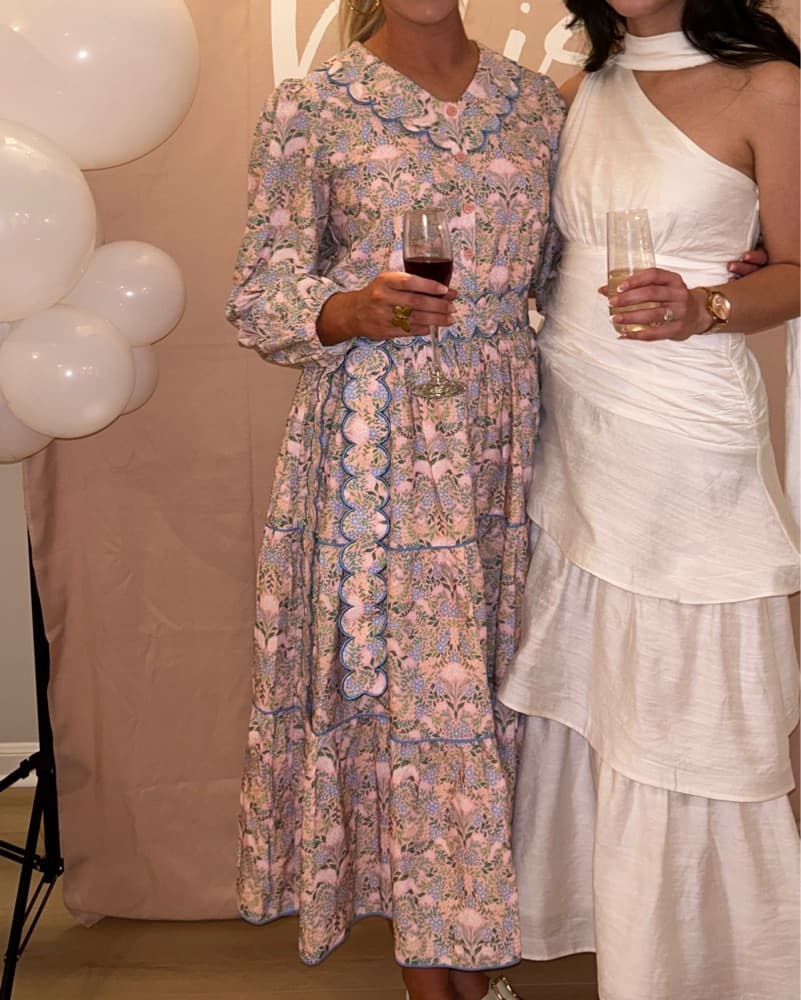 Cecily Scallop Floral Midi Dress - Image 2
