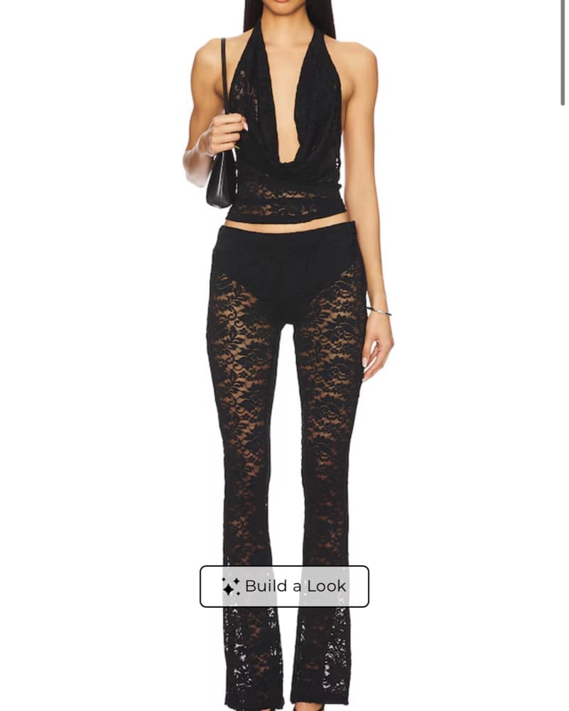Black Lace Pant Set - Image 1